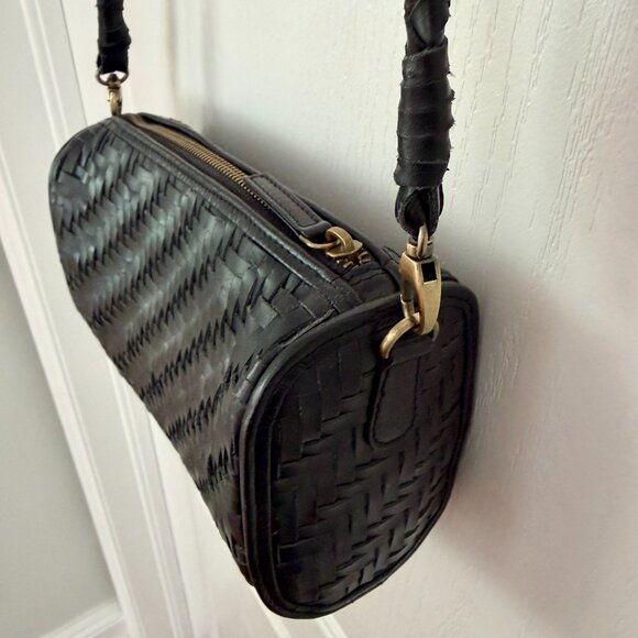Bembien Black Woven Leather Gigi Crossbody Bag - Picture 10 of 16